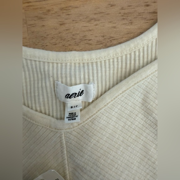 Aerie Off-White Ribbed Tank Top - Picture 2 of 4